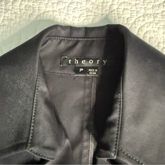 Theory Elegant Black Trench Coat - Picture 13 of 14